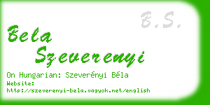 bela szeverenyi business card